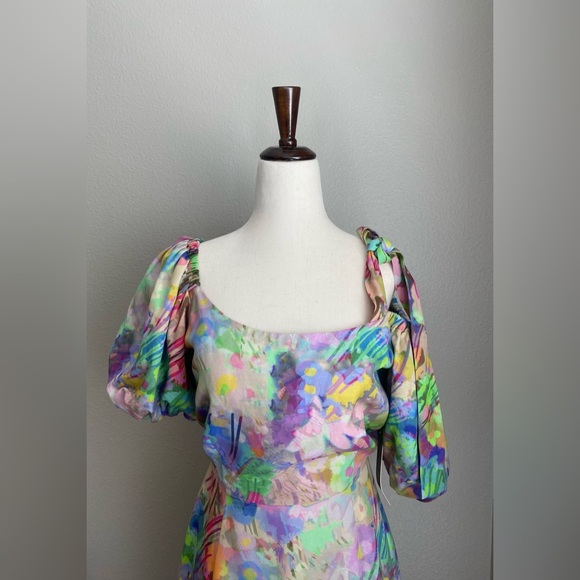 Plenty by Tracy Reese One-Shoulder Puff-Sleeve Dress Sz XS - Picture 11 of 16